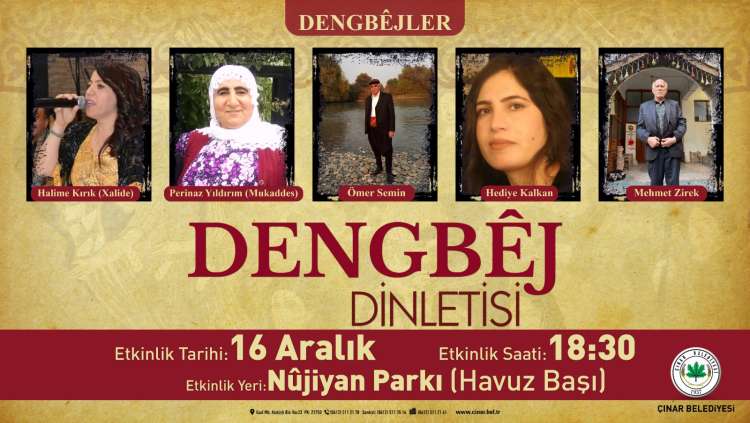 Dengbêj Dinletisi'ne Tüm Çınarlılar Davetlidir  